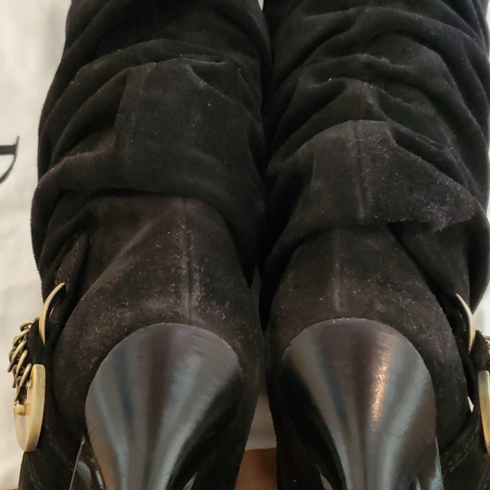Dior Black Suede Boots Knee High 4in Stilletto 39 - Picture 14 of 16